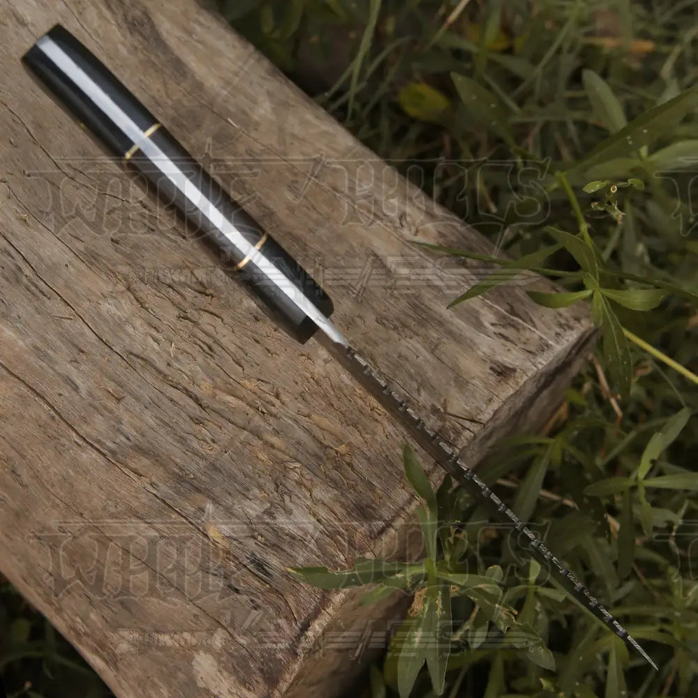 Custom HANDMADE FORGED DAMASCUS Steel Hunting Tracker Fix Blade Knife Full Tang WH 4393