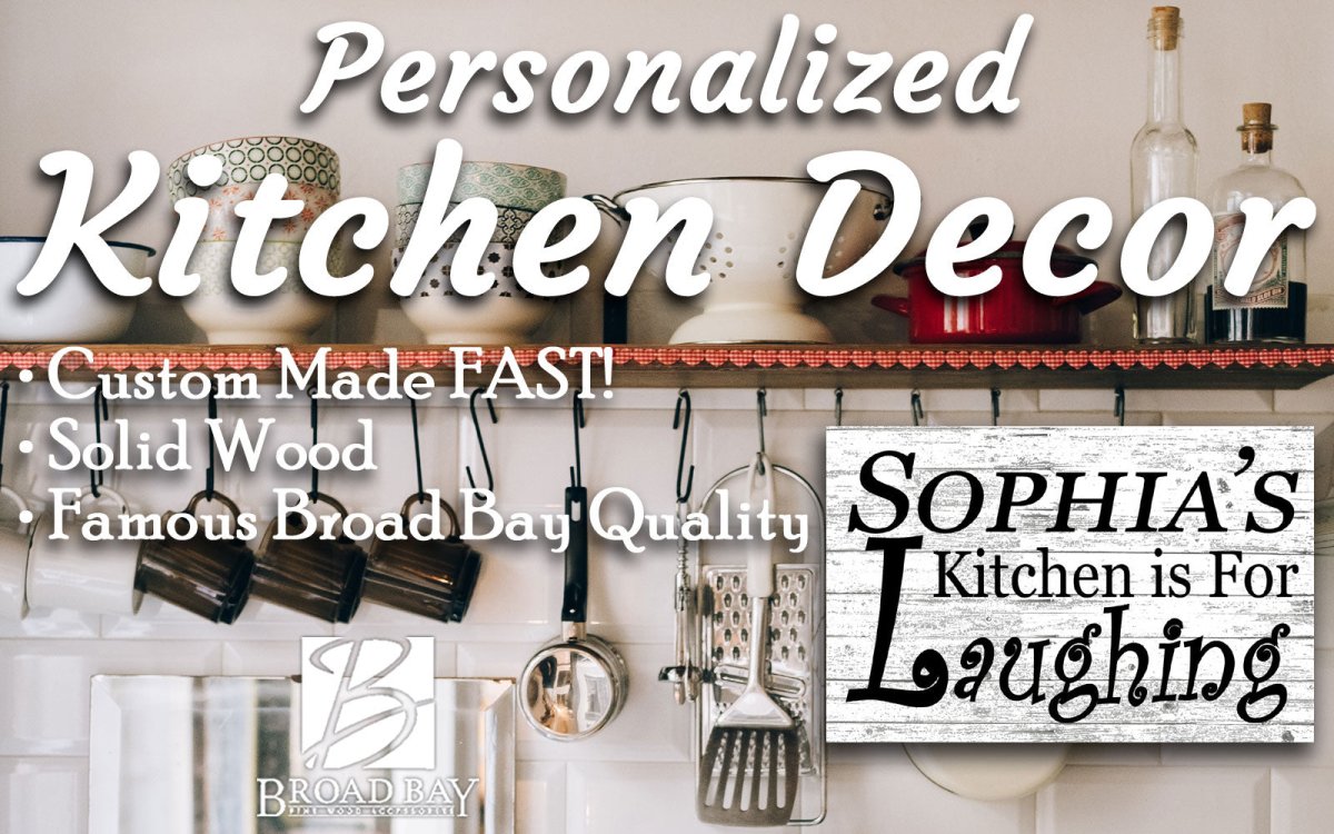 Custom Kitchen Is For Laughing Sign - Solid Wood