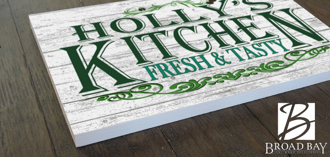 Custom Kitchen Sign Personalized Gift Fresh & Tasty Wooden Sign