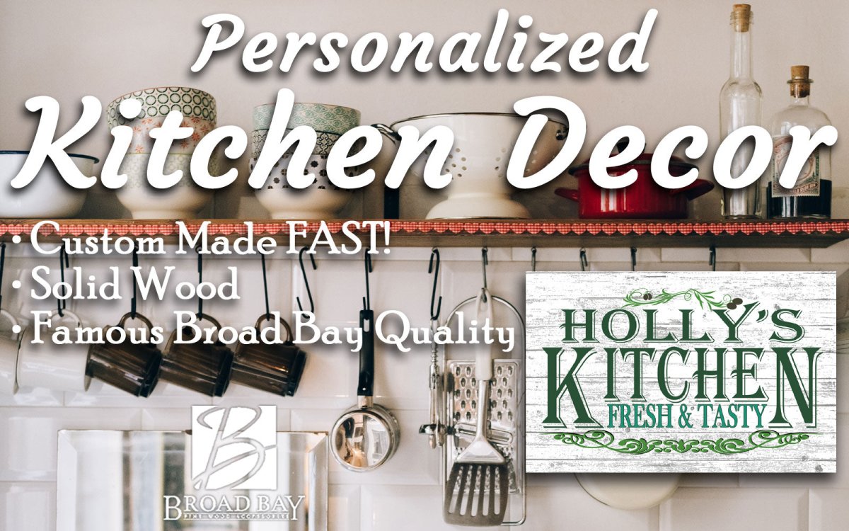 Custom Kitchen Sign Personalized Gift Fresh & Tasty Wooden Sign