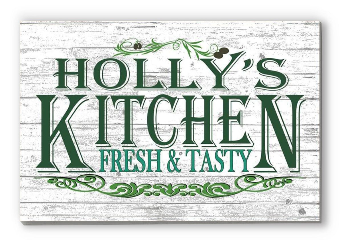 Custom Kitchen Sign Personalized Gift Fresh & Tasty Wooden Sign