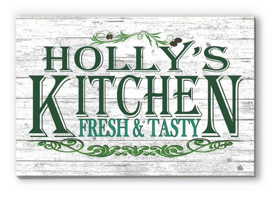 Custom Kitchen Sign Personalized Gift Fresh & Tasty Wooden Sign