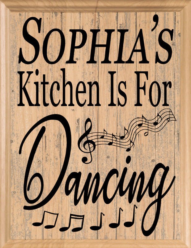 Custom Kitchen Signs Personalized Name Solid Wood Decor - 11" x 8.5"