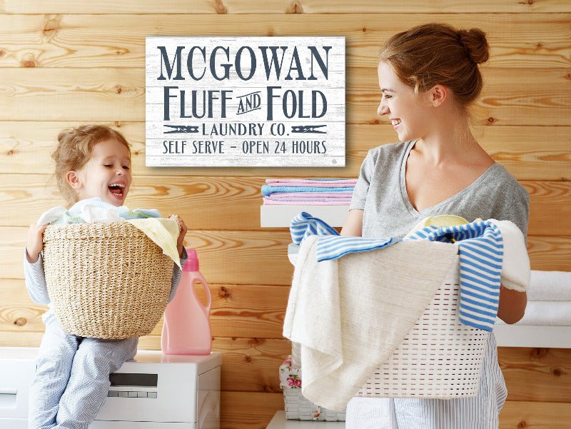 Custom Laundry Room Sign Fluff and Fold Personalized