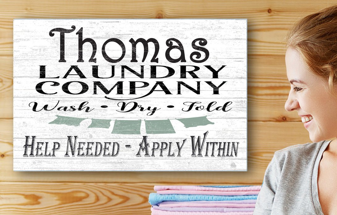 Custom Laundry Room Sign Personalized Wash Dry Fold Decoration