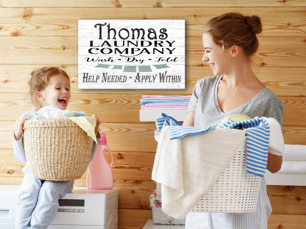 Custom Laundry Room Sign Personalized Wash Dry Fold Decoration
