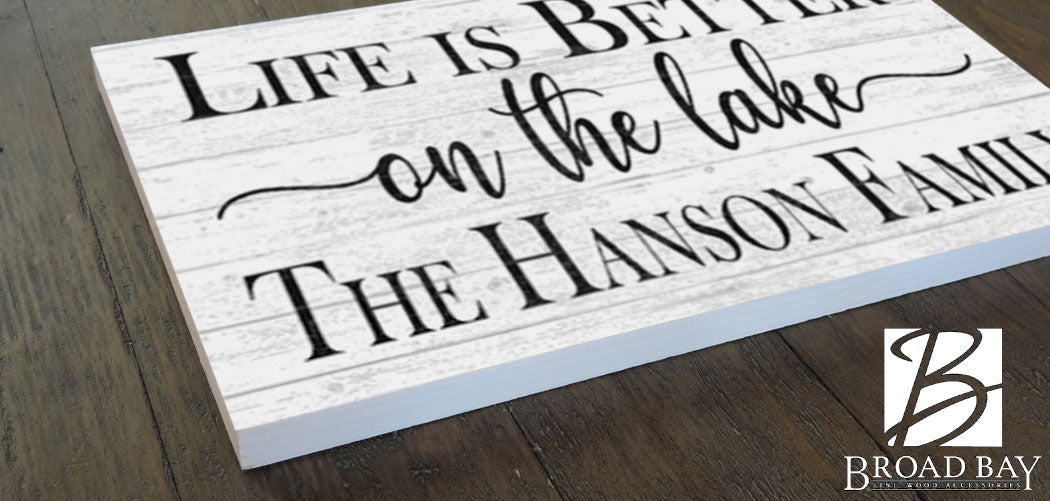 Personalized Lake House Sign – “Life Is Better on the Lake” | Custom Family Name Wall Art