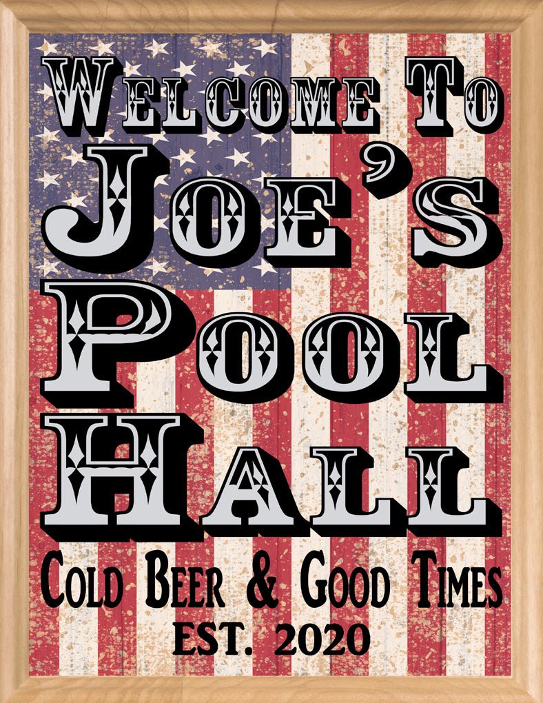 Custom Man Cave Sign American Flag Custom Patriotic Art Decoration