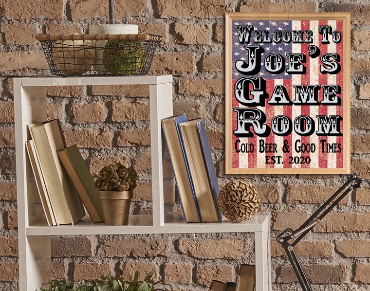 Custom Man Cave Sign American Flag Custom Patriotic Art Decoration