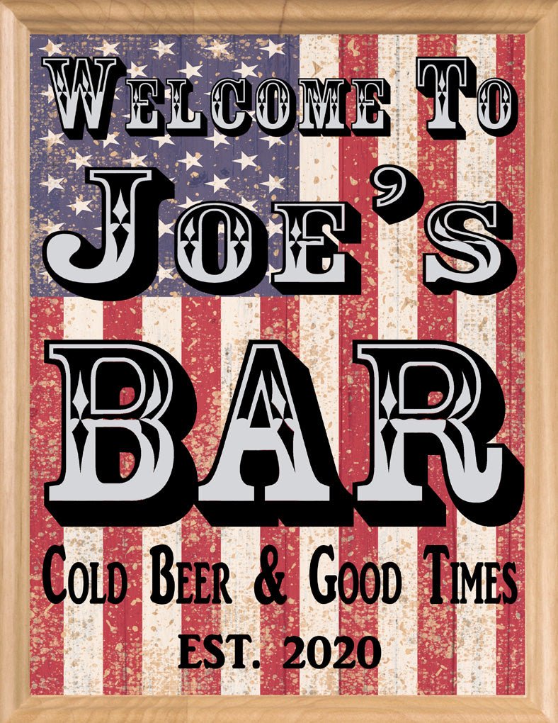 Custom Man Cave Sign American Flag Custom Patriotic Art Decoration