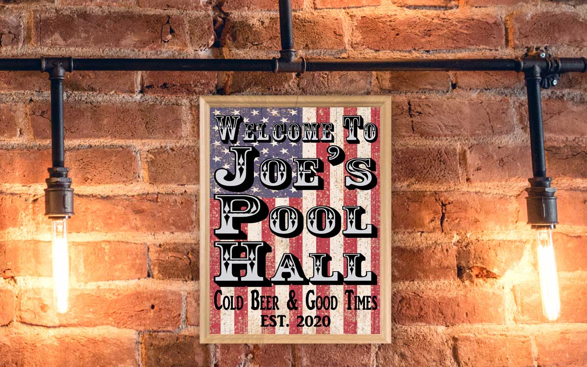 Custom Man Cave Sign American Flag Custom Patriotic Art Decoration