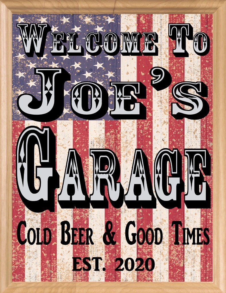 Custom Man Cave Sign American Flag Custom Patriotic Art Decoration