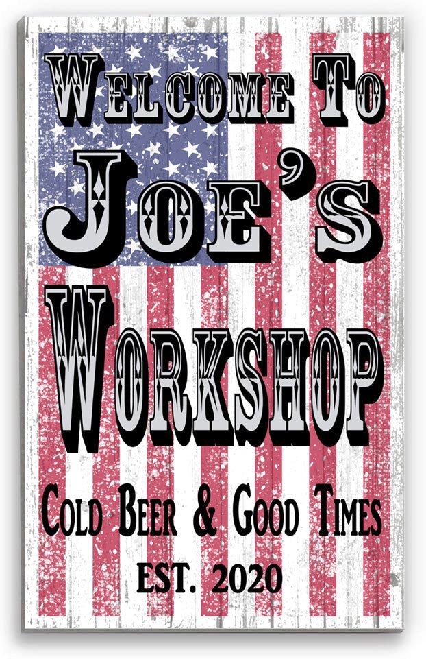 Custom Man Cave Sign Decoration for Garage Workshop Bar or Game Room