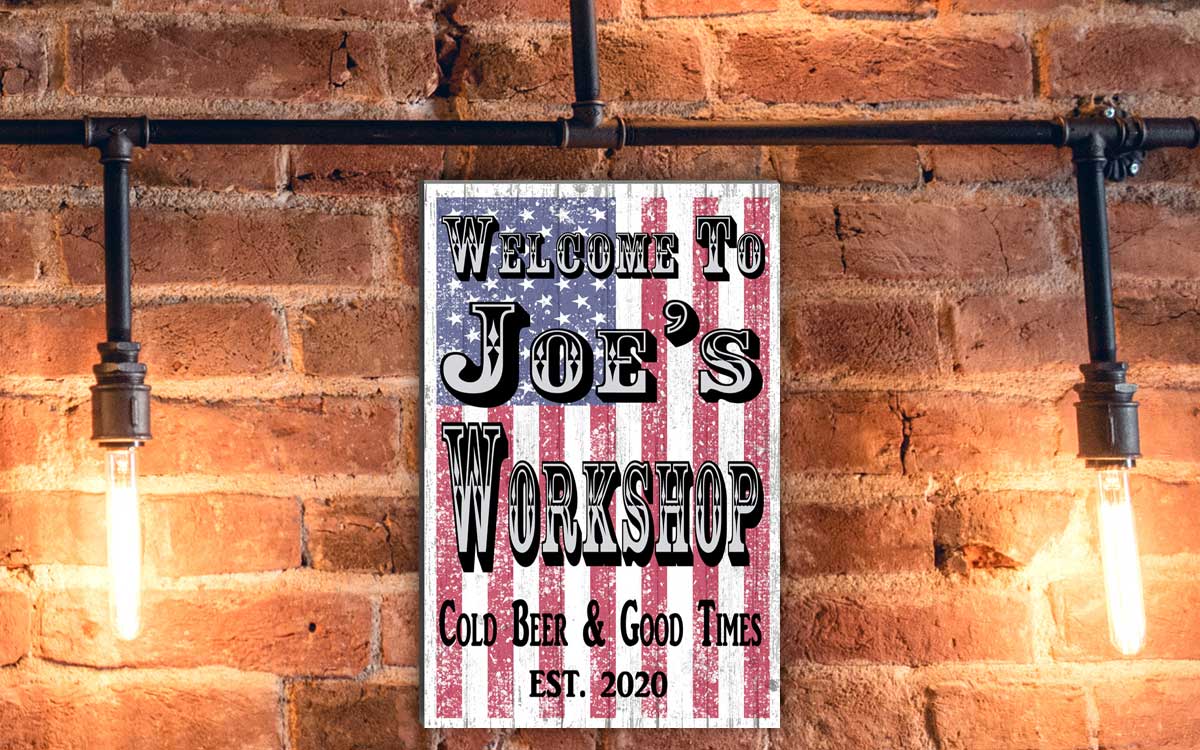 Custom Man Cave Sign Decoration for Garage Workshop Bar or Game Room