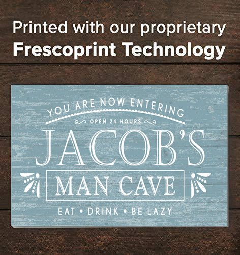 Personalized Man Cave Sign – “Eat. Drink. Be Lazy.” Custom Name Wall Art | Gift for Him