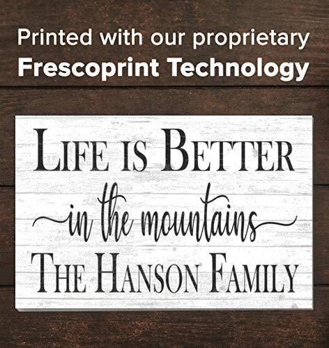 Custom Mountain House Sign – “Life Is Better in the Mountains” | Personalized Family Name Cabin Wall Art