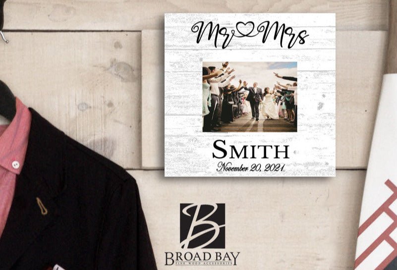 Custom Mr & Mrs Wedding Gift With Printed Photo - Upload Picture