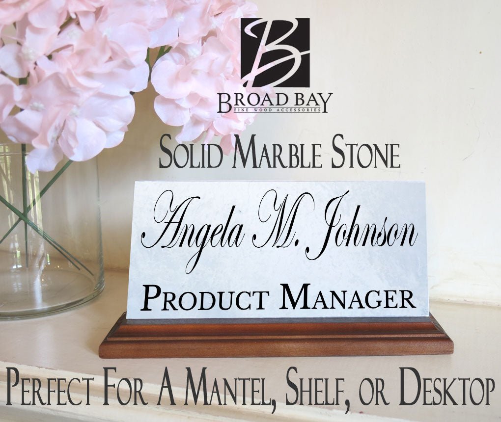 Custom Nameplate - Solid Marble - For Graduation or Professional Promotion Gift