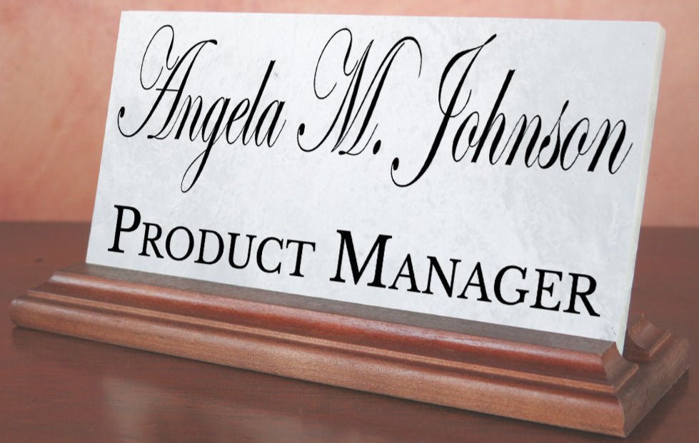 Custom Nameplate - Solid Marble - For Graduation or Professional Promotion Gift