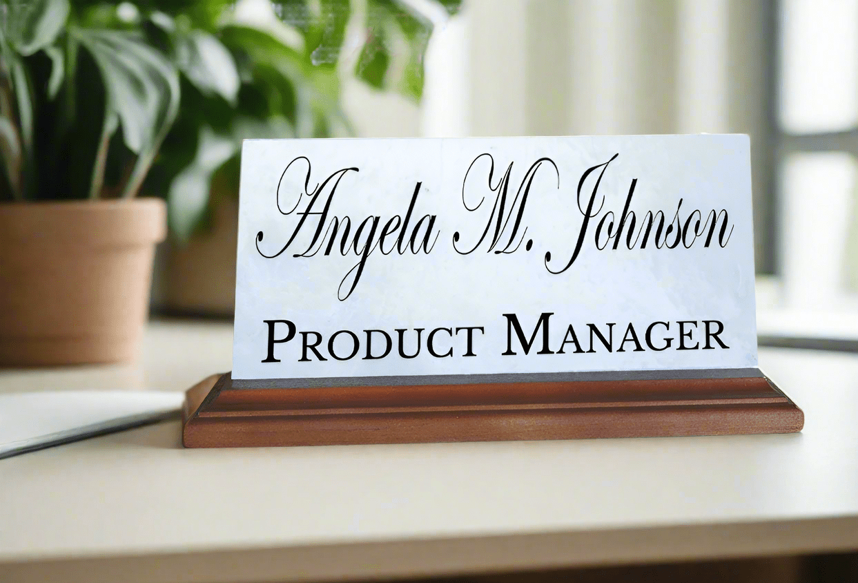 Custom Nameplate - Solid Marble - For Graduation or Professional Promotion Gift