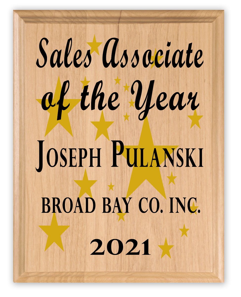 Sales Associate of the Year Plaque – Personalized Employee Recognition Award