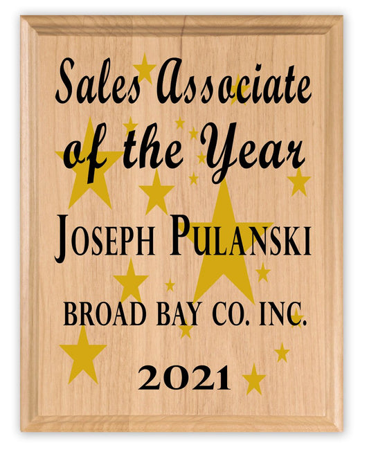 Sales Associate of the Year Plaque – Personalized Employee Recognition Award