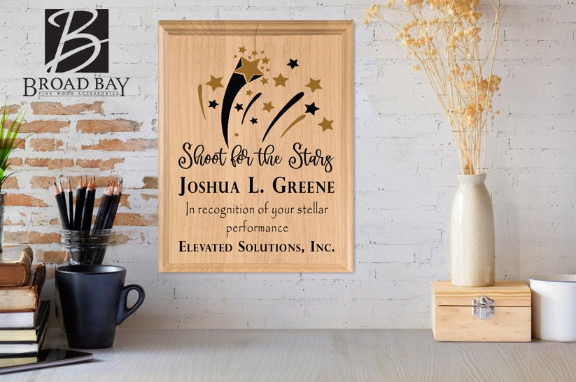 Shoot for the Stars Award Plaque – Personalized Recognition Gift for Stellar Performance