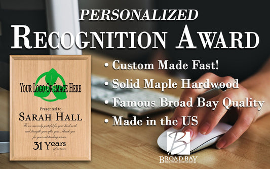 Personalized Years of Service Award Plaque – Custom Logo Appreciation Gift - Business or Government Agency