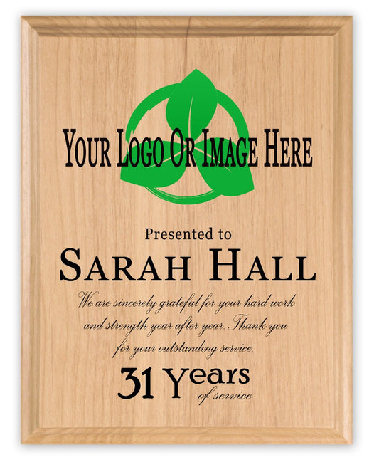 Personalized Years of Service Award Plaque – Custom Logo Appreciation Gift - Business or Government Agency