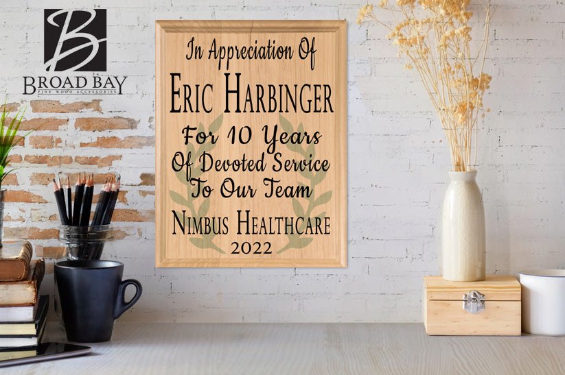 Years of Service Appreciation Plaque – Personalized Employee Recognition Award