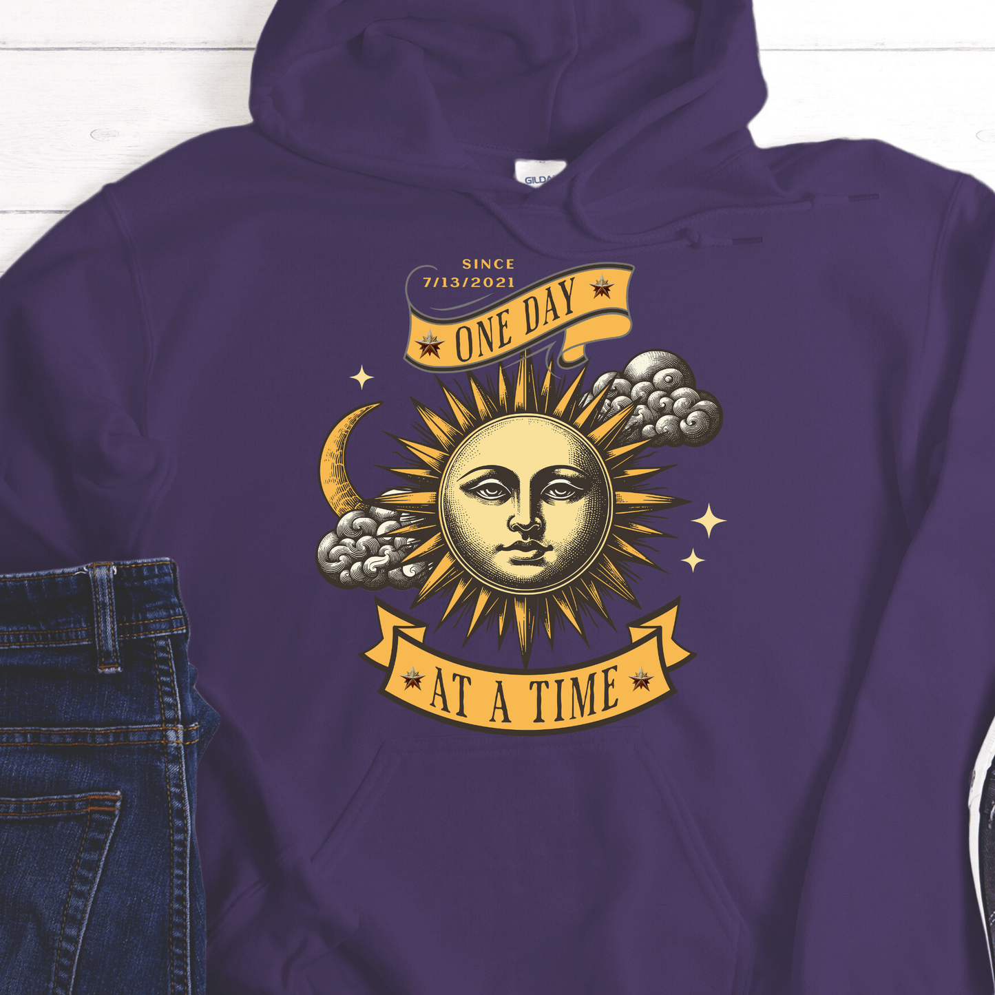 Custom Recovery Hoodie | Inspiring Sobriety |  One Day at a Time