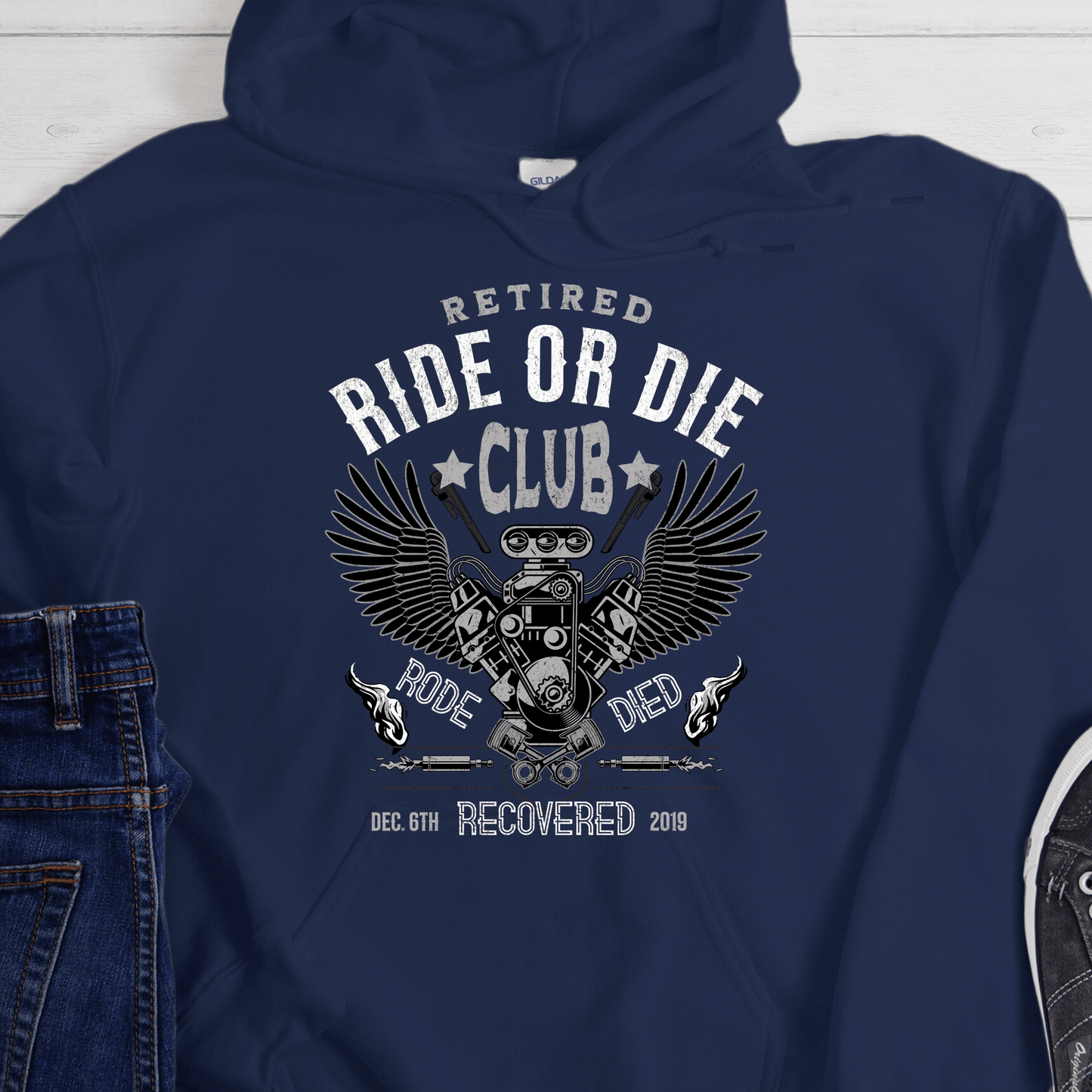 Custom Recovery Hoodie | Inspiring Sobriety |  Retired Ride or Die Club