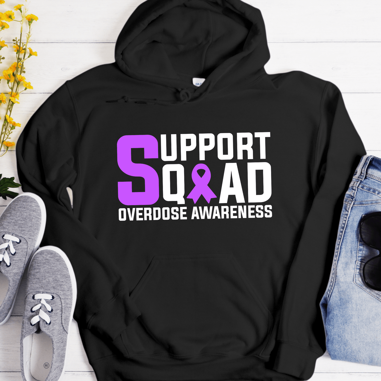 Custom Recovery Hoodie | Inspiring Sobriety |  Support Squad Overdose Awareness