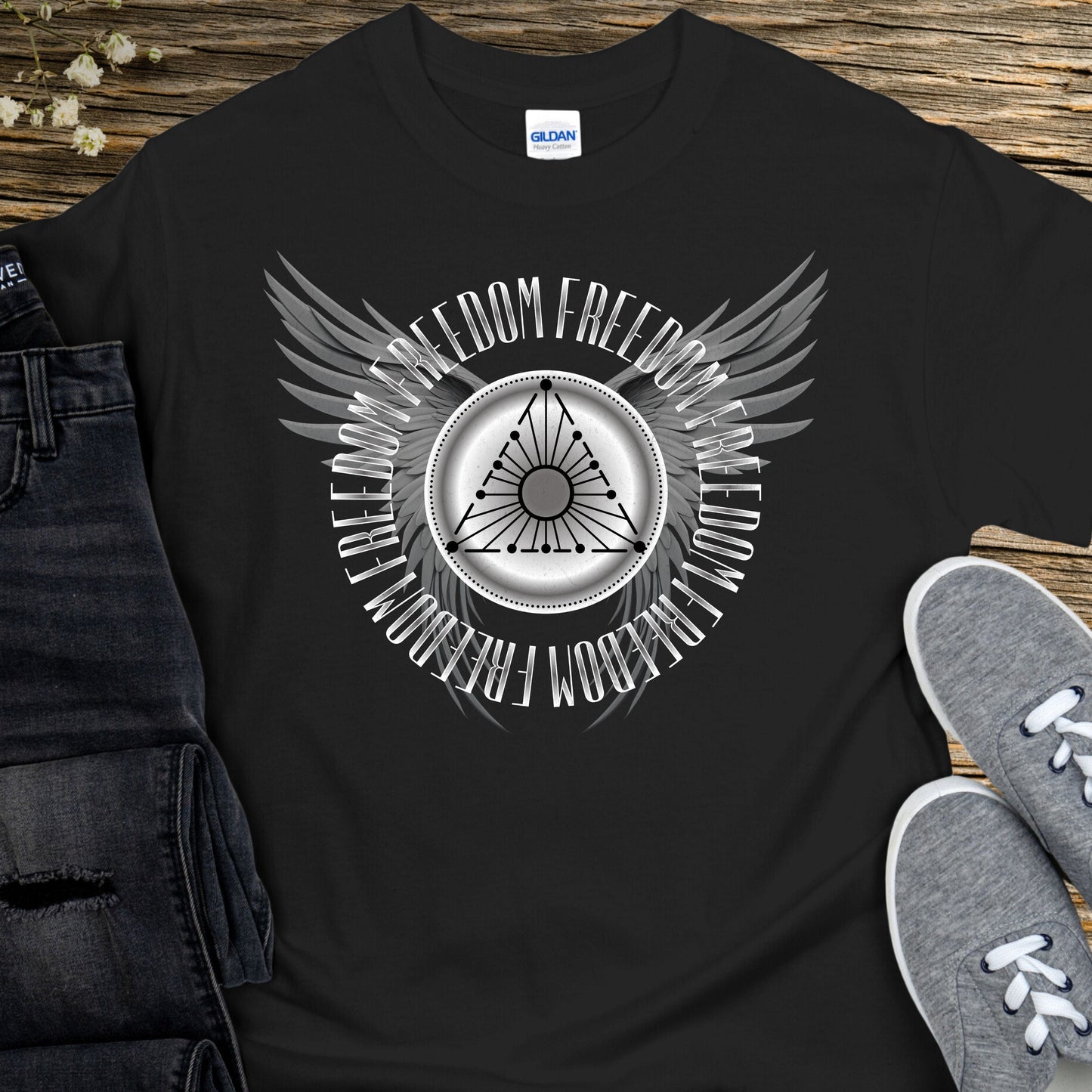 Custom Recovery T-Shirt | Inspiring Sobriety |  (AA or NA) Freedom Wings