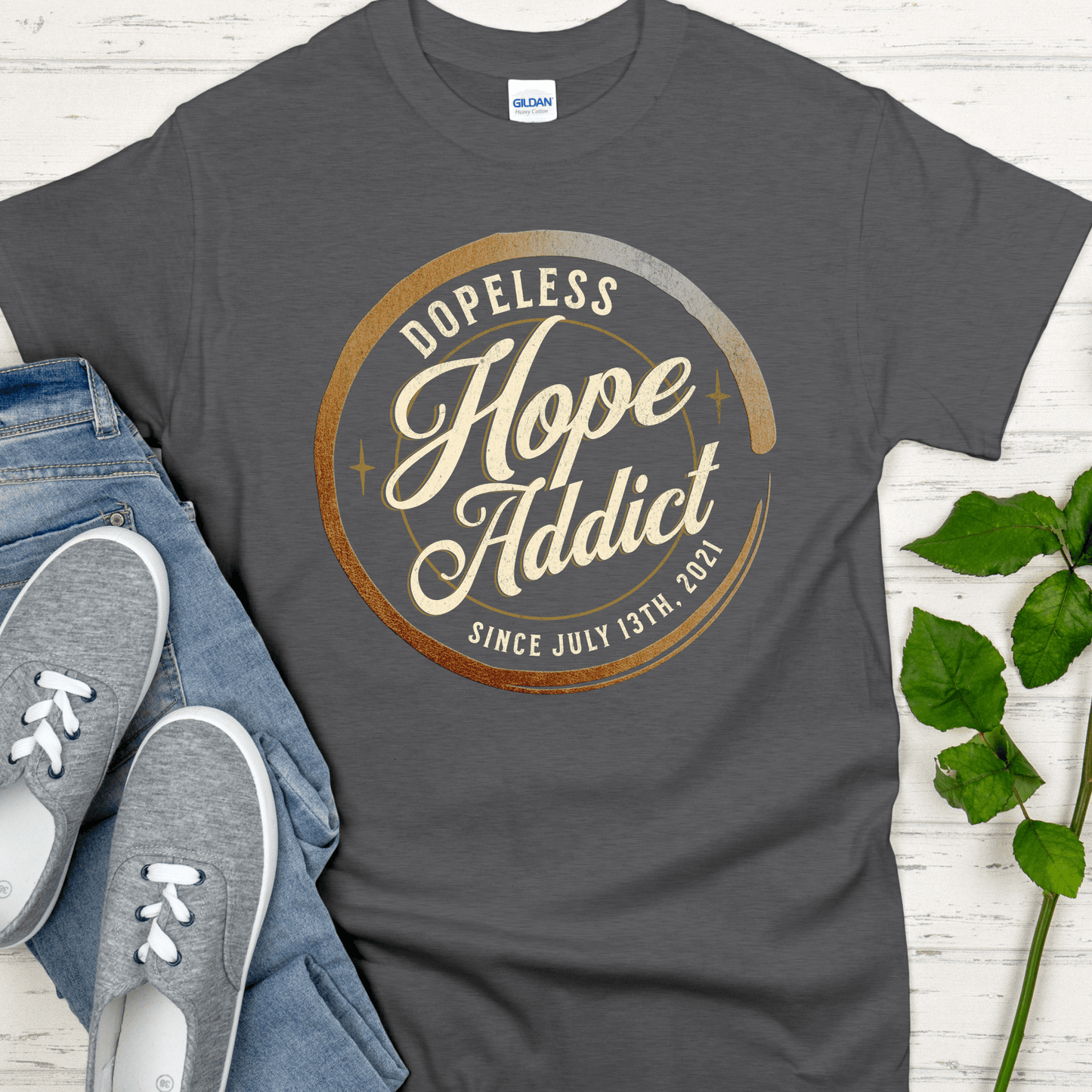 Custom Recovery T-Shirt | Inspiring Sobriety | Dopeless Hope Addict