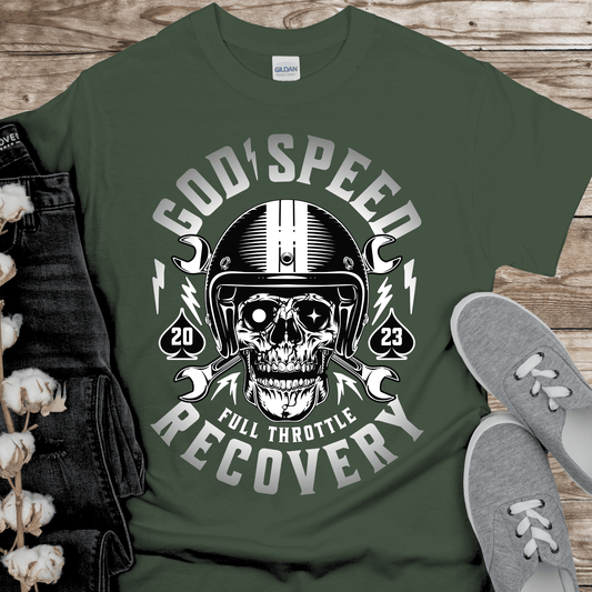 Custom Recovery T-Shirt | Inspiring Sobriety |  God Speed - Full Throttle Recovery