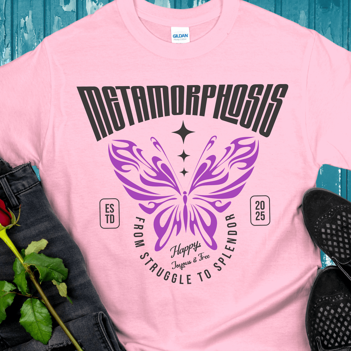Custom Recovery T-Shirt | Inspiring Sobriety |  Metamorphosis Butterfly