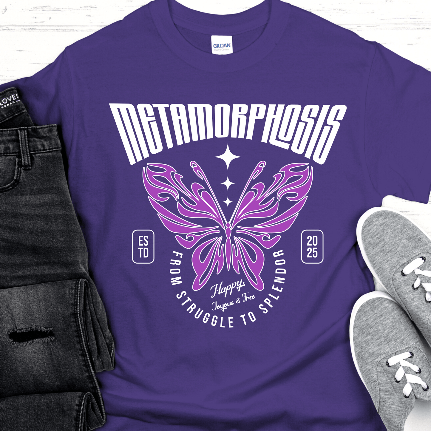 Custom Recovery T-Shirt | Inspiring Sobriety |  Metamorphosis Butterfly