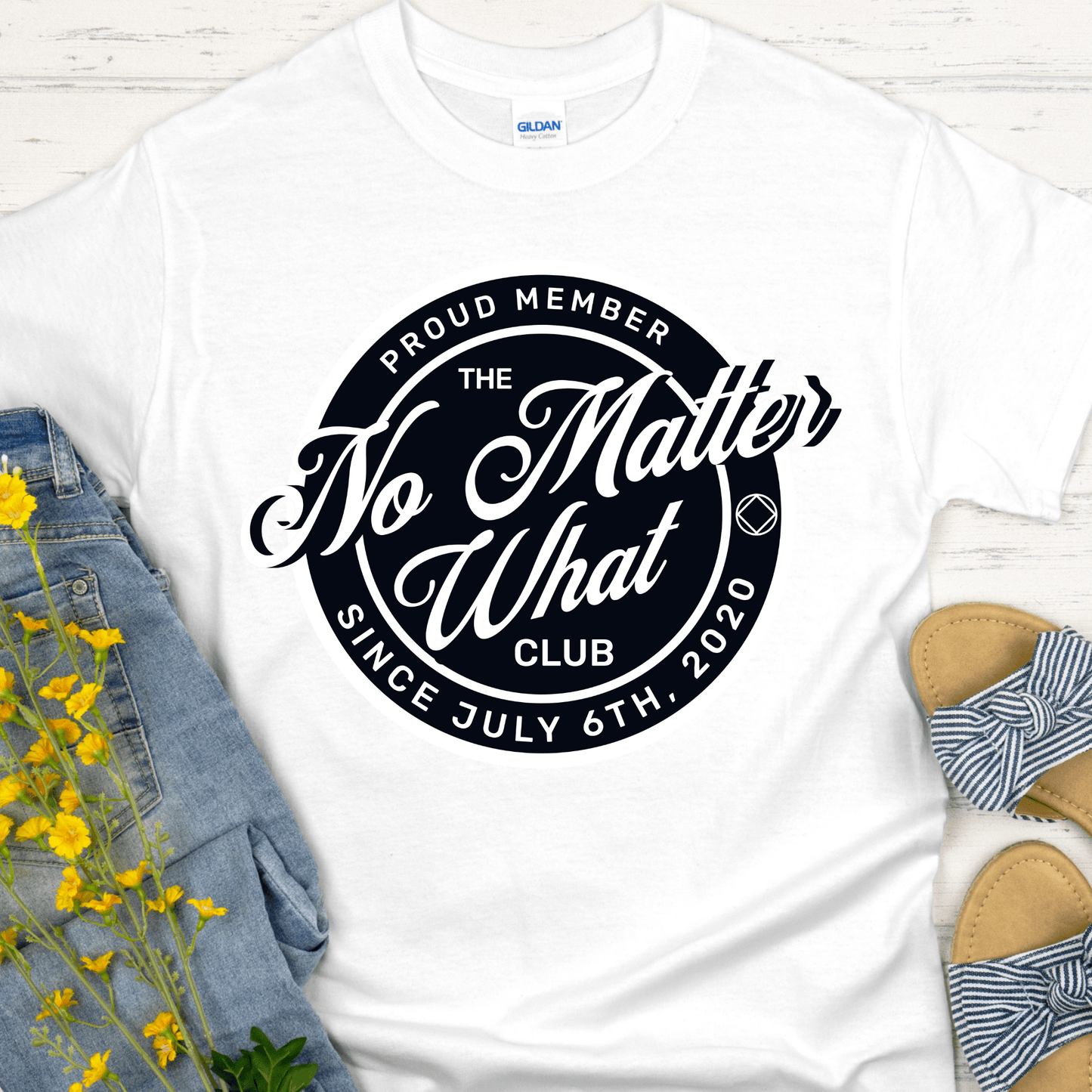 Custom Recovery T-Shirt | Inspiring Sobriety |  No Matter What Club