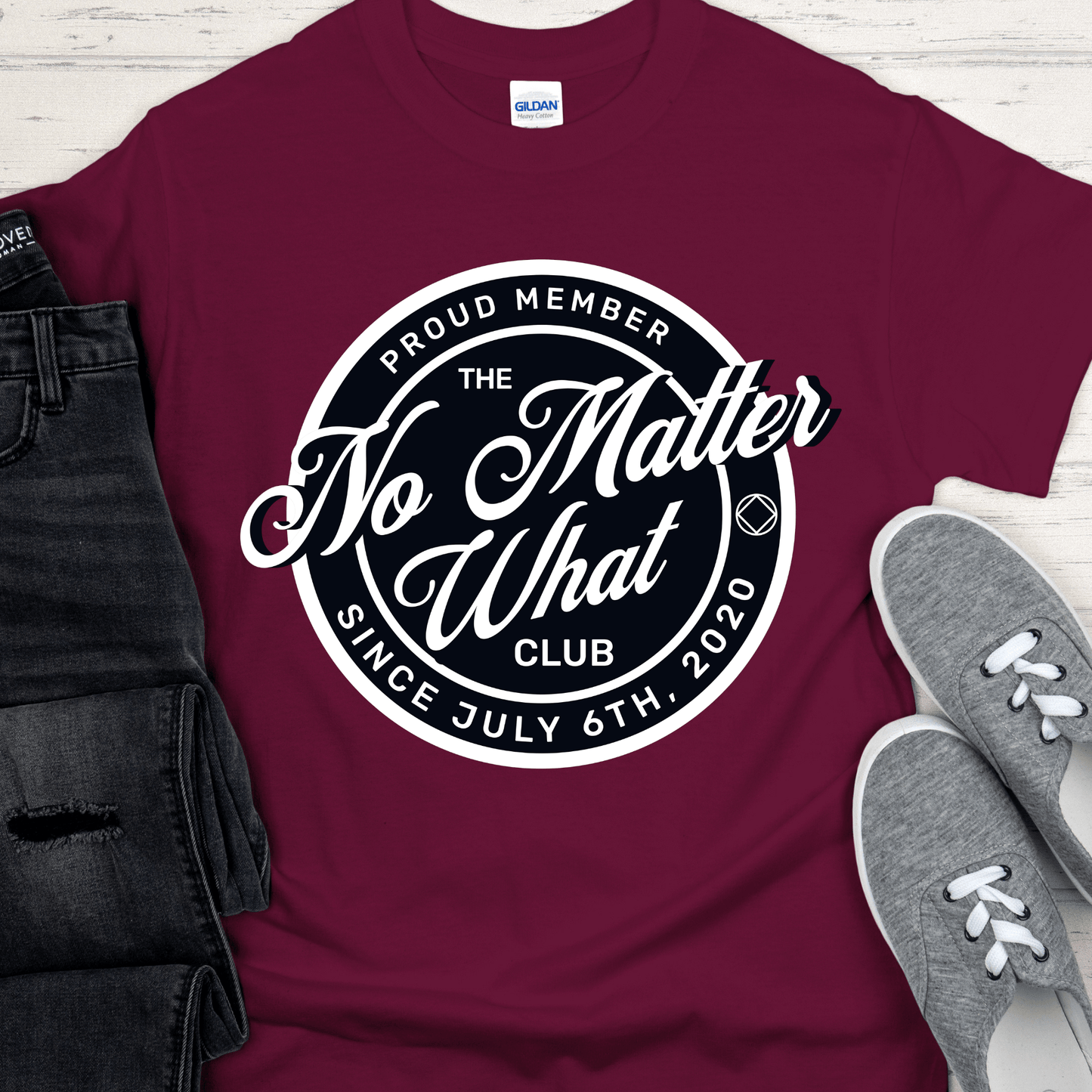 Custom Recovery T-Shirt | Inspiring Sobriety |  No Matter What Club
