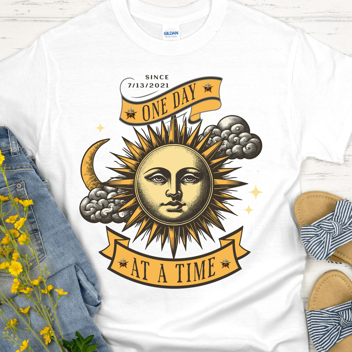 Custom Recovery T-Shirt | Inspiring Sobriety |  One Day at a Time