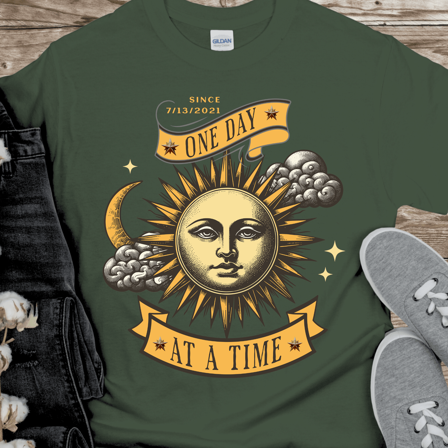 Custom Recovery T-Shirt | Inspiring Sobriety |  One Day at a Time