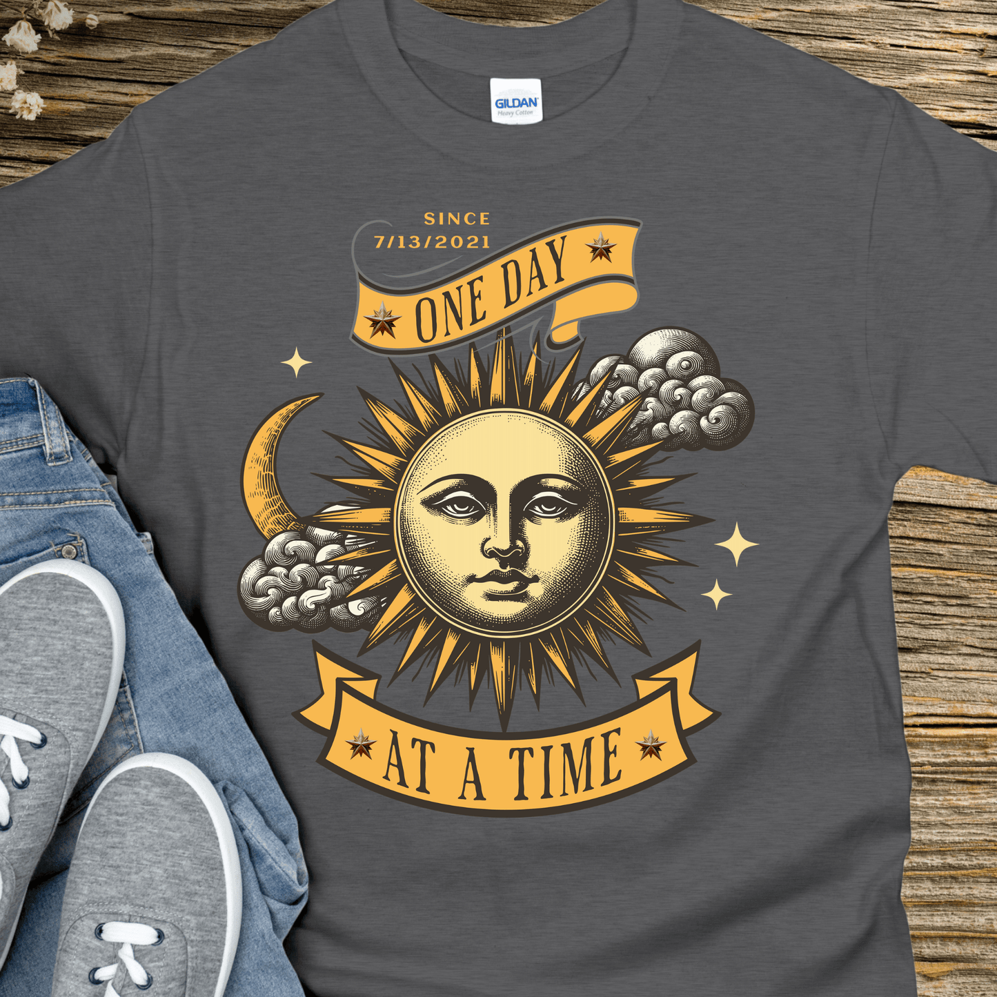 Custom Recovery T-Shirt | Inspiring Sobriety |  One Day at a Time