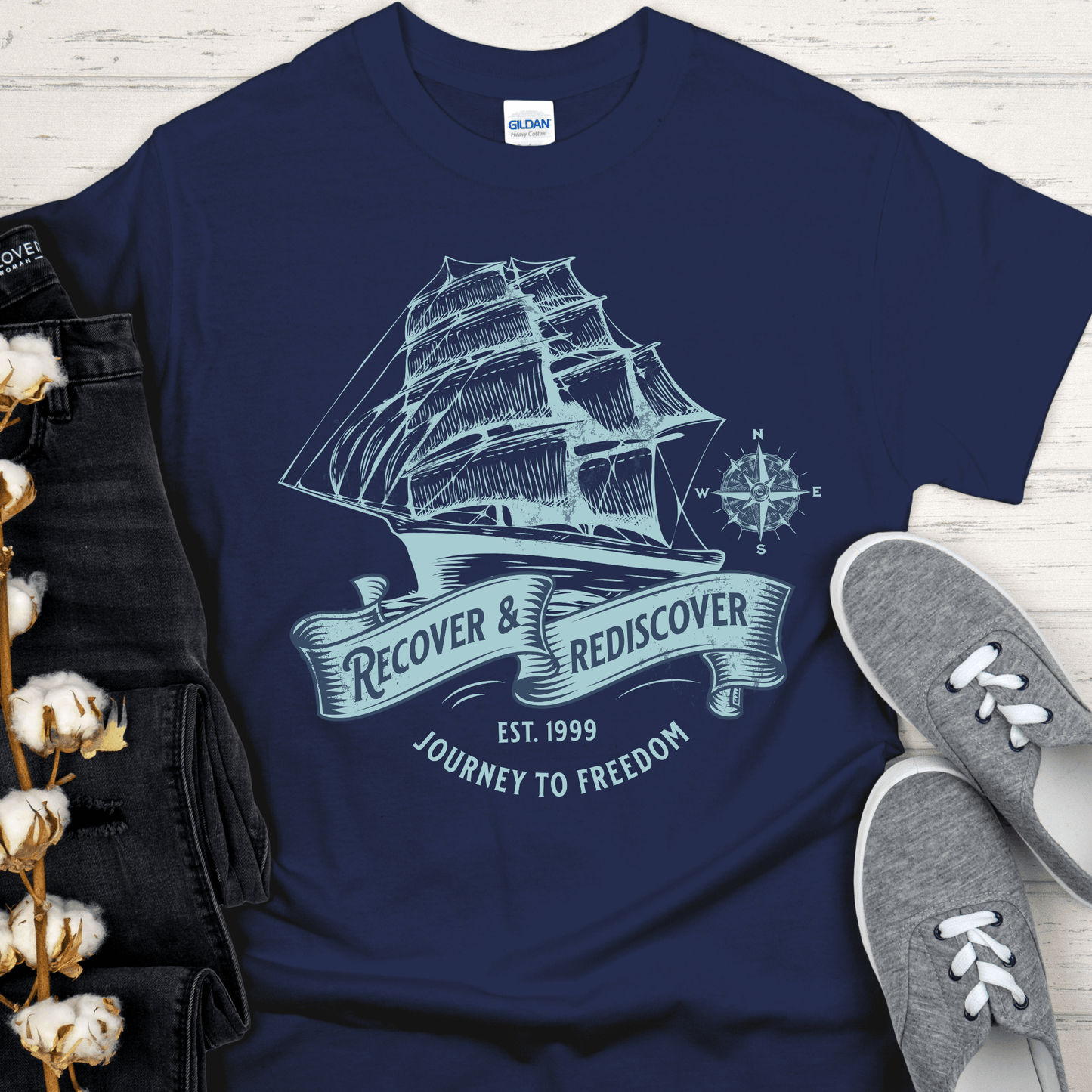 Custom Recovery T-Shirt | Inspiring Sobriety | Recover and Rediscover