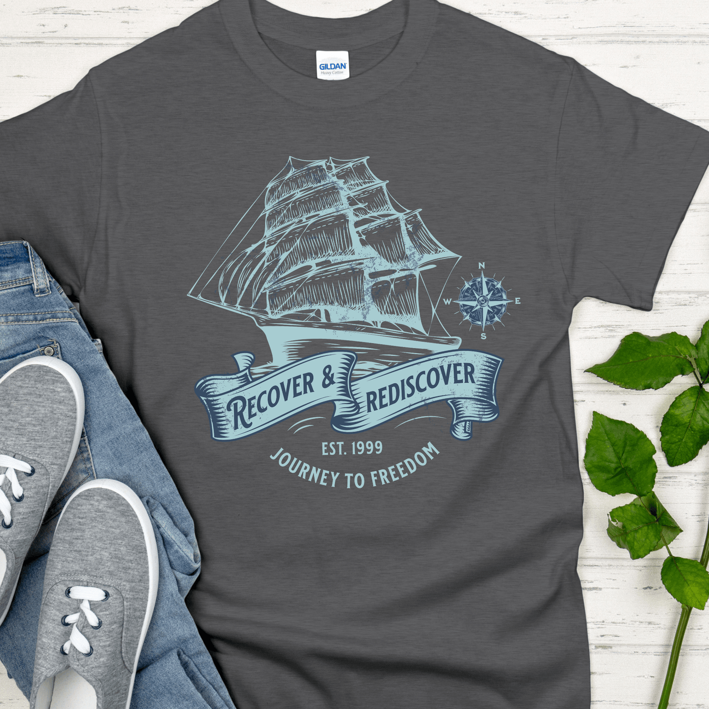 Custom Recovery T-Shirt | Inspiring Sobriety | Recover and Rediscover