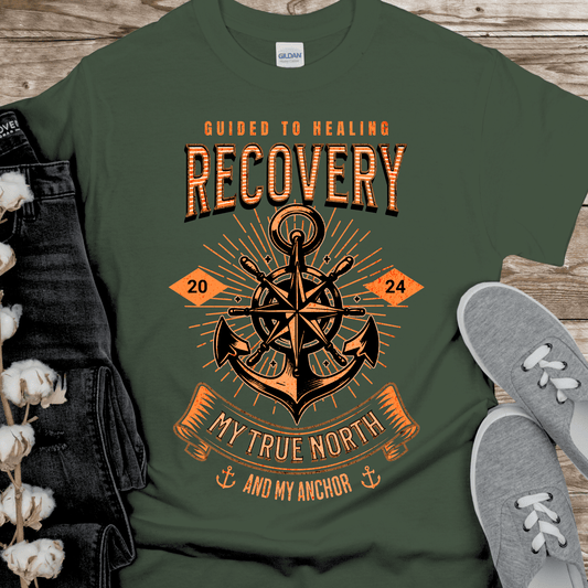 Custom Recovery T-Shirt | Inspiring Sobriety |   Recovery - My True North