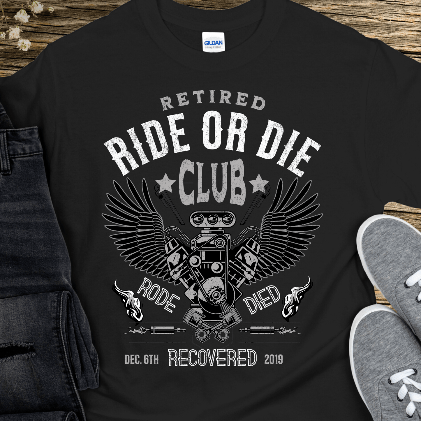 Custom Recovery T-Shirt | Inspiring Sobriety |  Retired Ride or Die Club