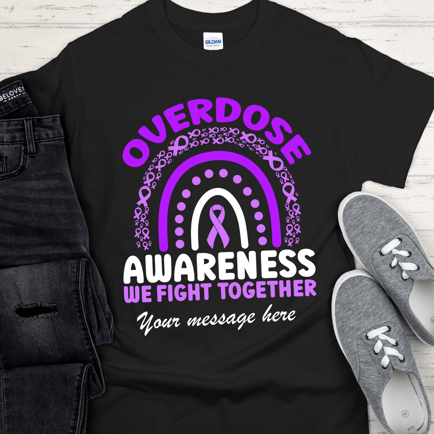 Custom Recovery T-Shirt | Inspiring Sobriety | We Fight Together - Overdose Awareness