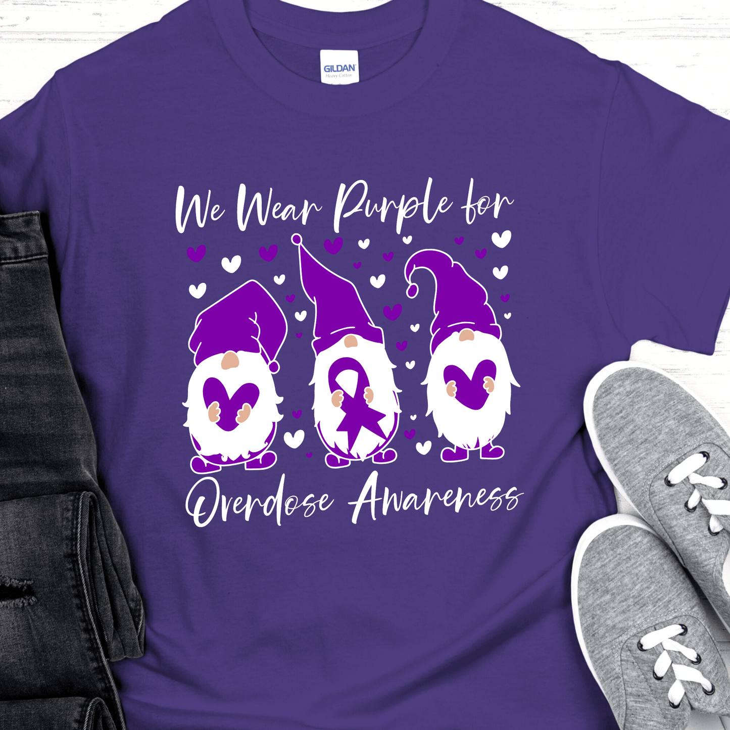 Custom Recovery T-Shirt | Inspiring Sobriety |  We Wear Purple For Overdose Awareness