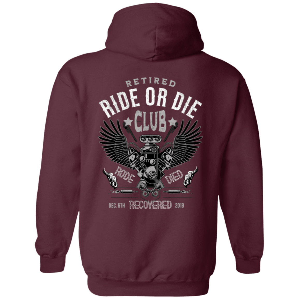 Custom Recovery Zip Hoodie  | Inspiring Sobriety |  Retired Ride or Die Club